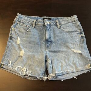 Free Assembly Blue Denim Distressed Women Jean Shorts size 14